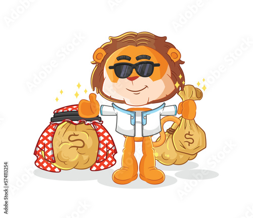 lion rich arabian mascot. cartoon vector