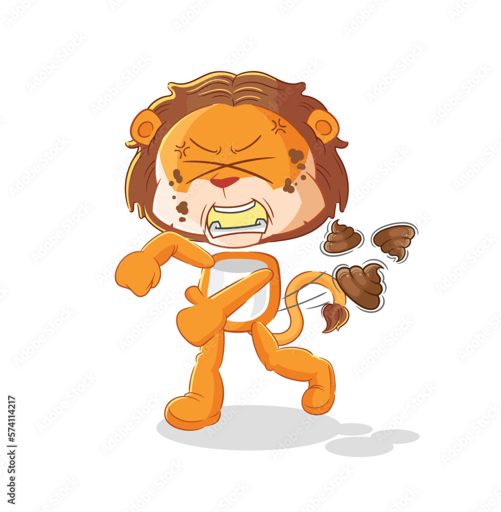 lion throwing shit vector lion throwing shit vector