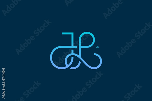 Letter J and L Monogram Logo Design Vector