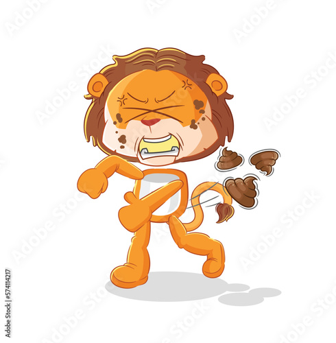 lion throwing shit vector