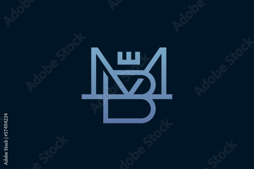 Letter M and B Monogram Logo Design Vector