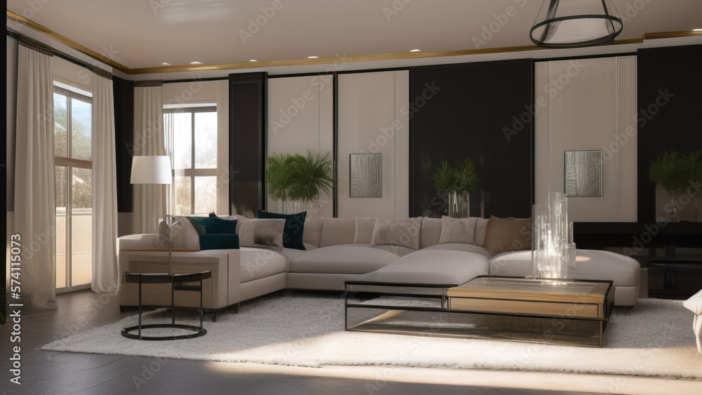 Fototapeta premium Mystical Living Room in a Mansion, Generative AI