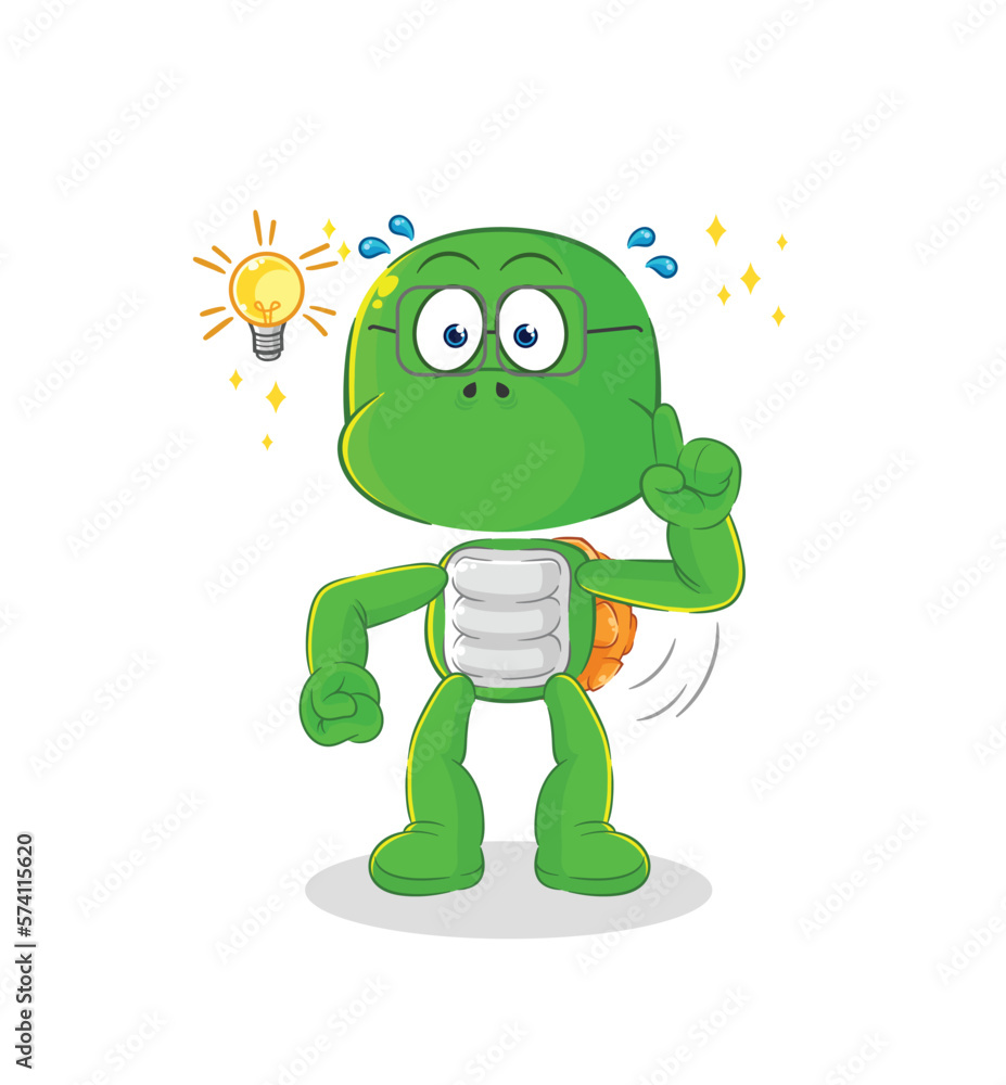 turtle got an idea cartoon. mascot vector turtle got an idea cartoon. mascot vector