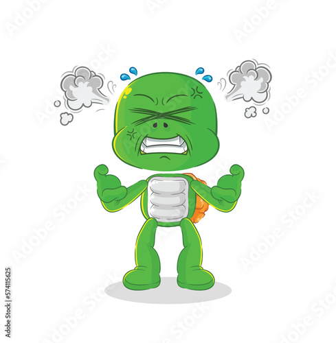 turtle very angry mascot. cartoon vector