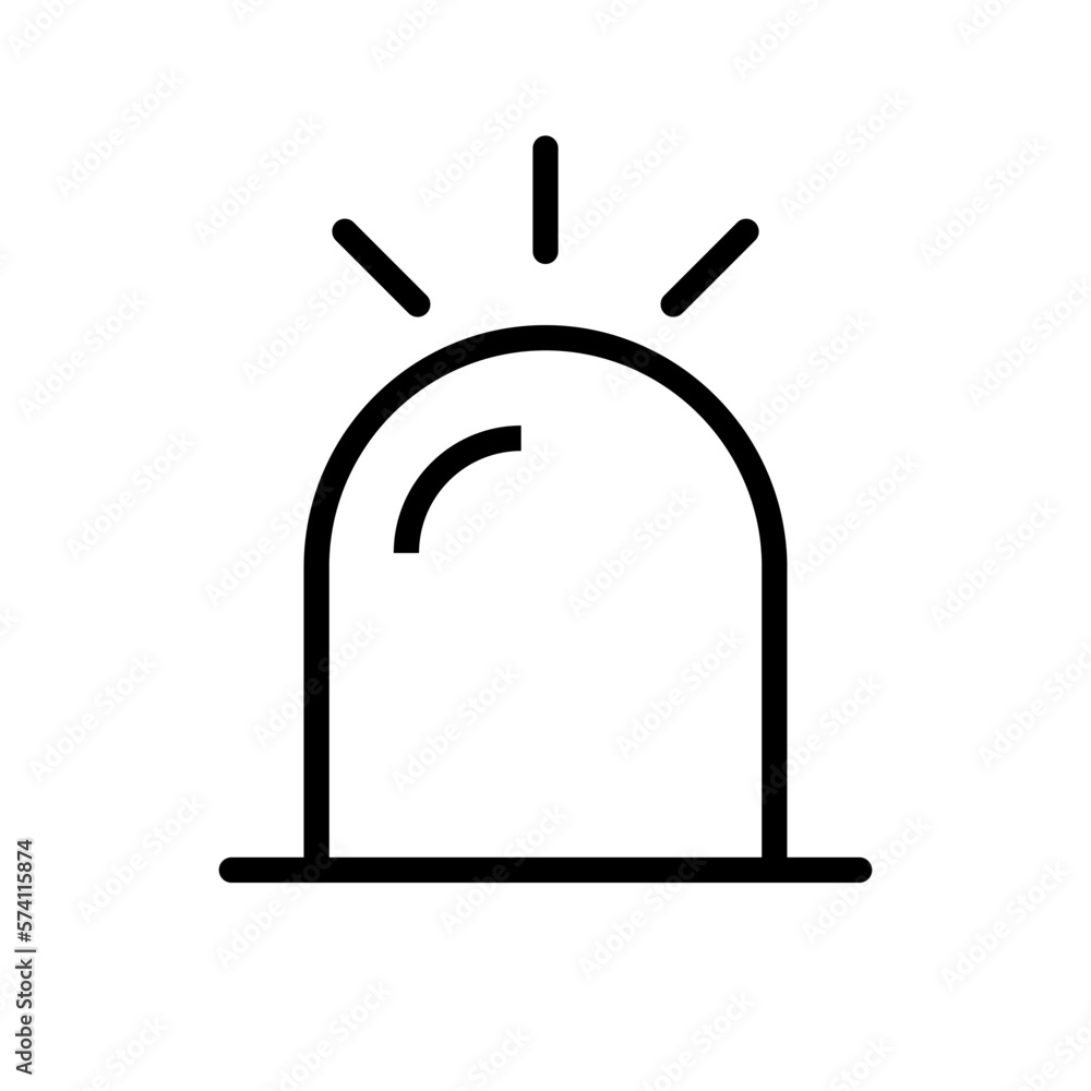 Simple glossy emergency siren lamp icon. Vector. Simple glossy emergency siren lamp icon. Vector.