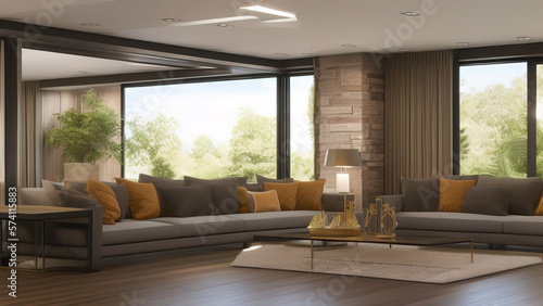Regal Mansion Living Room, Generative AI © Francisco