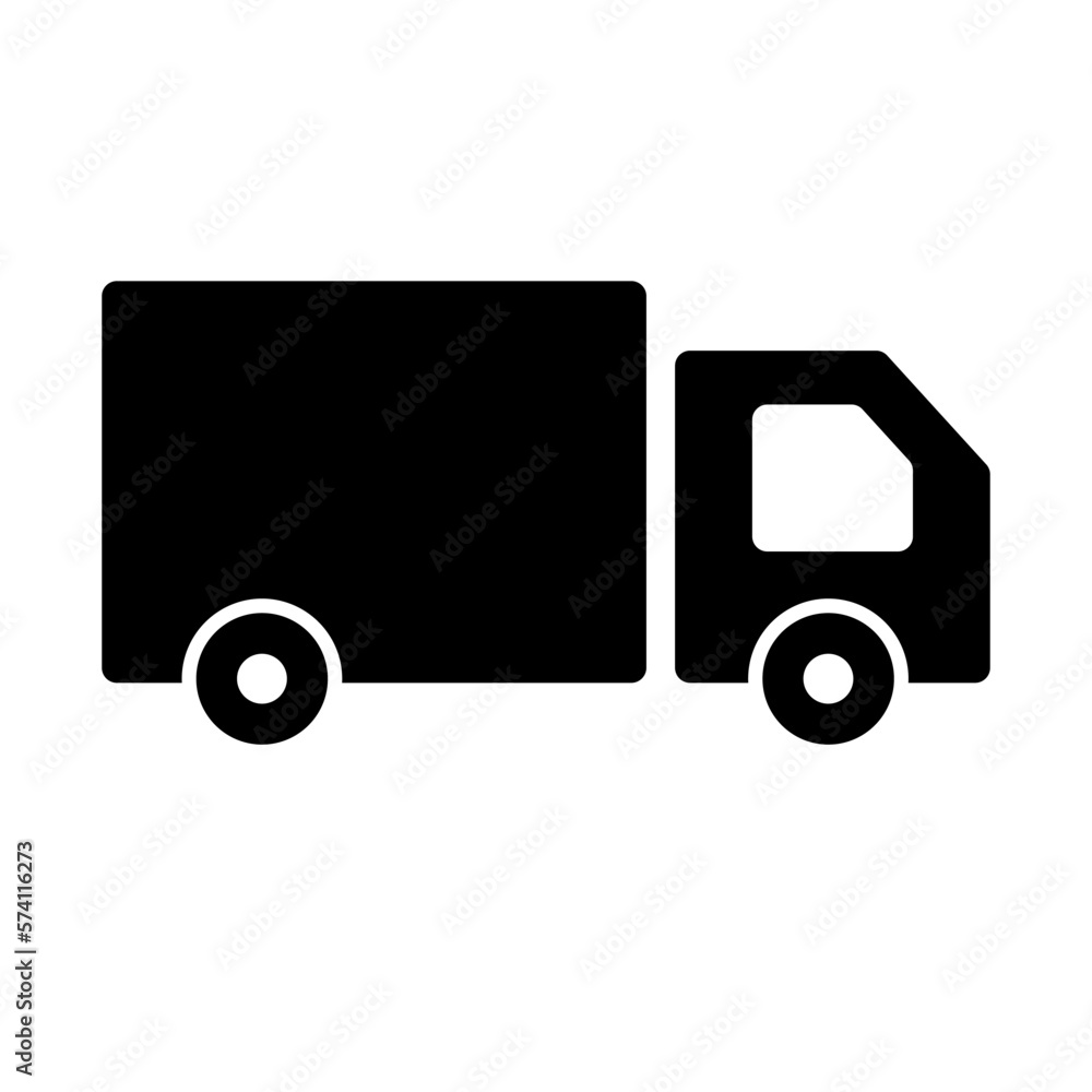 Logistics truck silhouette icon. Vector.