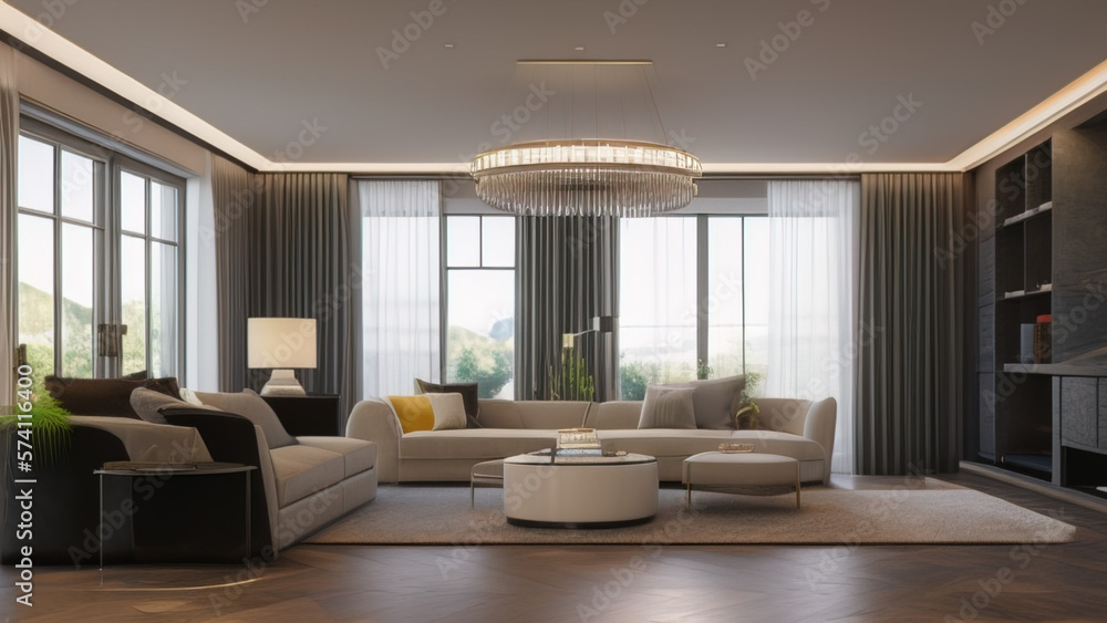 Fototapeta premium Enchanting Living Room in a Mansion, Generative AI