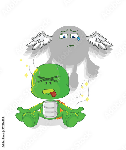 turtle spirit leaves the body mascot. cartoon vector