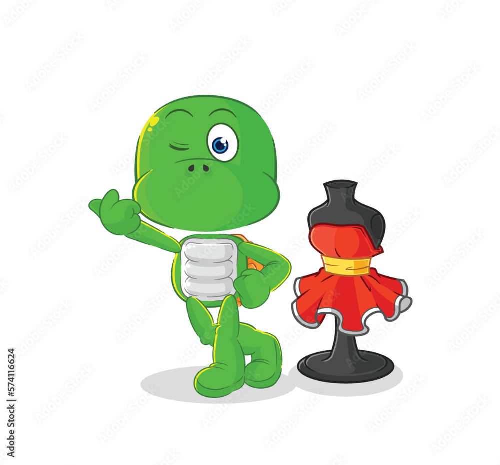 turtle fashion designer vector. cartoon character turtle fashion designer vector. cartoon character