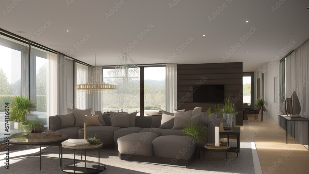 Spectacular Living Room in a Mansion, Generative AI Spectacular Living Room in a Mansion, Generative AI