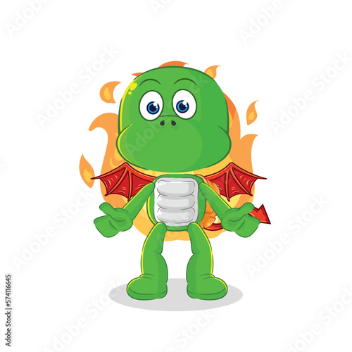 turtle demon with wings character. cartoon mascot vector