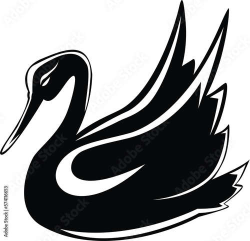 Artistic Silhouette of a Swan