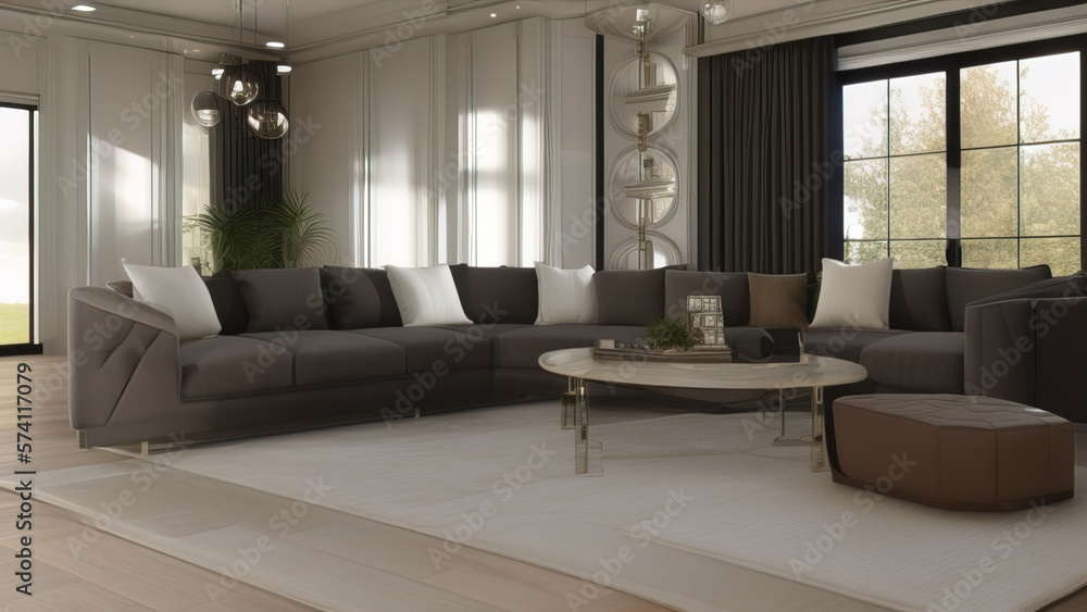 Inviting Living Room in a Mansion, Generative AI Inviting Living Room in a Mansion, Generative AI