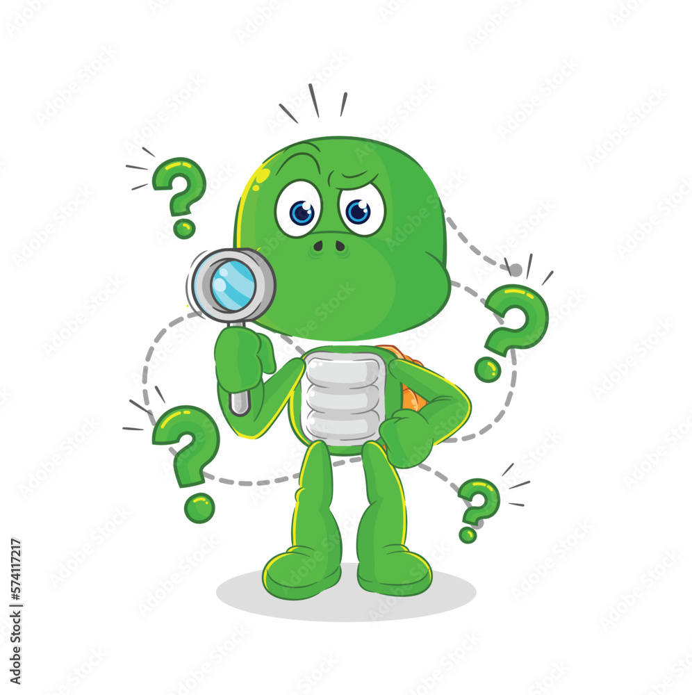 Obraz premium turtle searching illustration. character vector