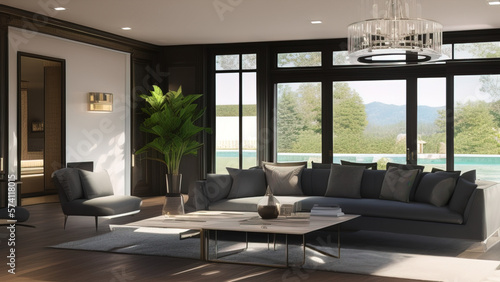 Haute Mansion Living Room, Generative AI