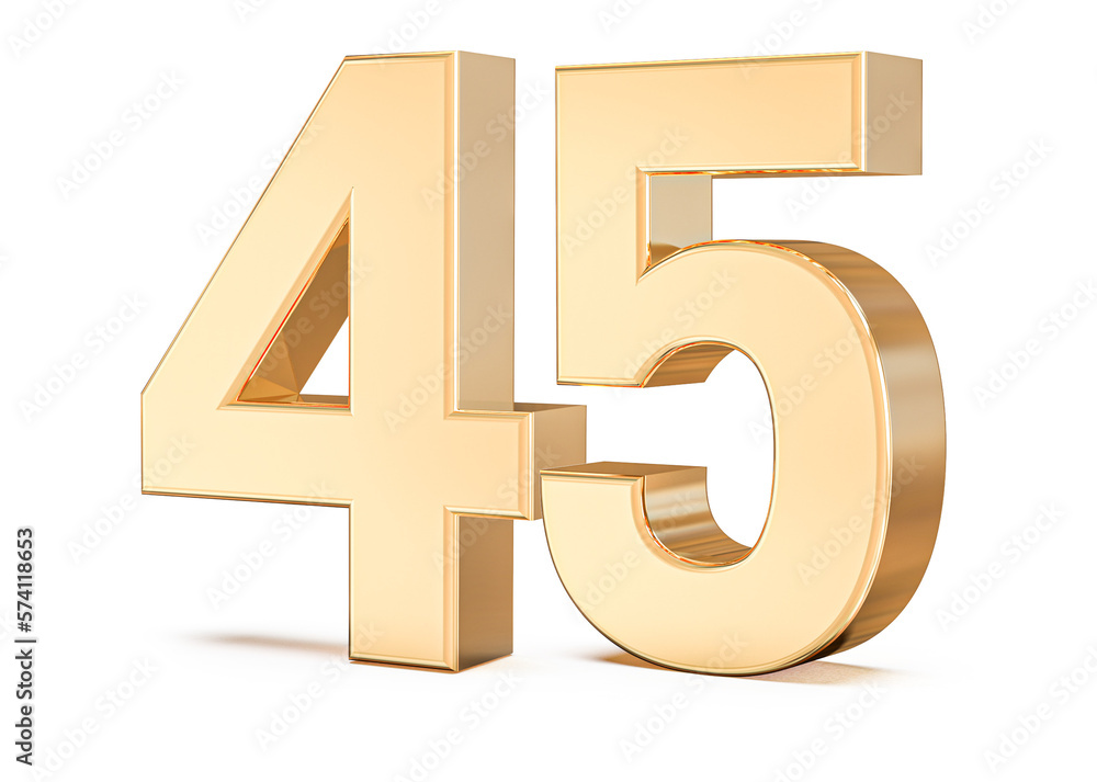 Obraz premium 3d gold Number 45