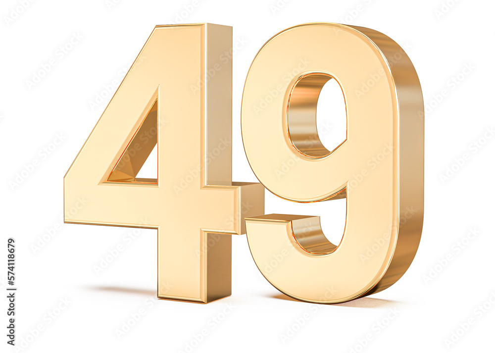 3d gold Number 49 3d gold Number 49