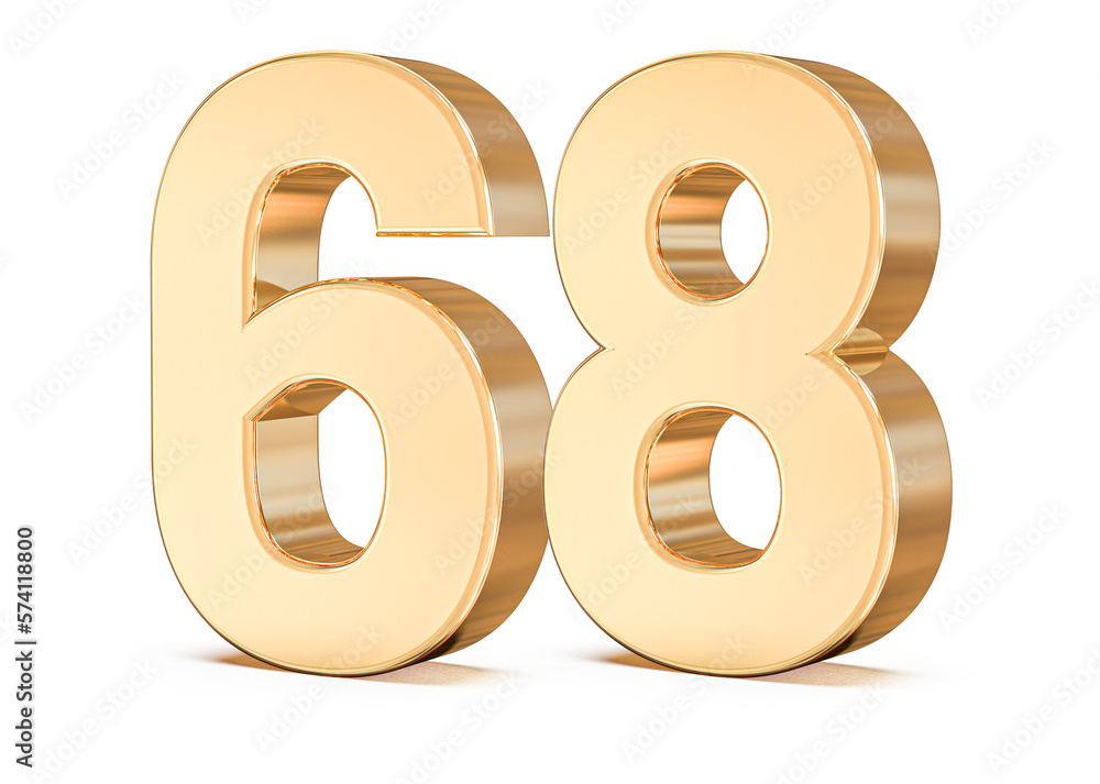 3d gold Number 68 3d gold Number 68
