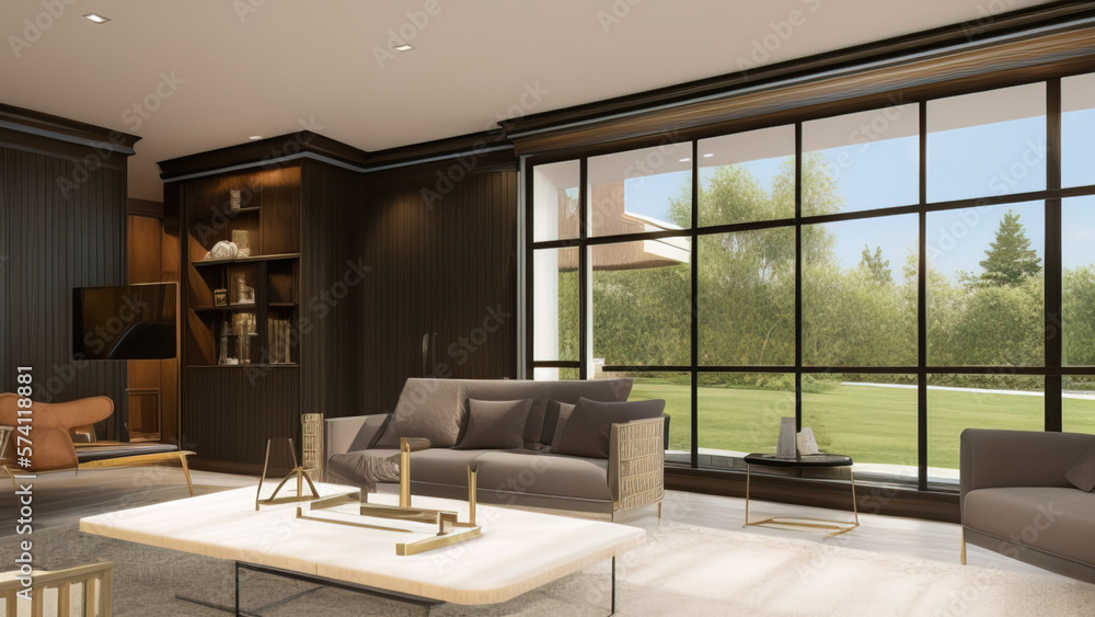 Enchanting Living Room in a Mansion, Generative AI Enchanting Living Room in a Mansion, Generative AI