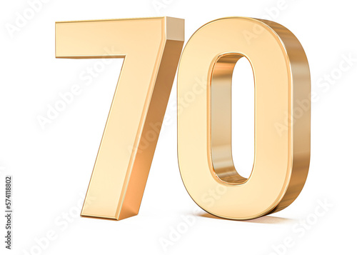 3d gold Number 70