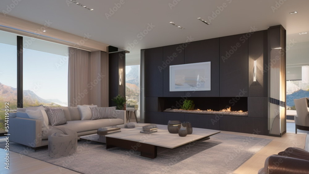 Spirited Living Room in a Mansion, Generative AI Spirited Living Room in a Mansion, Generative AI