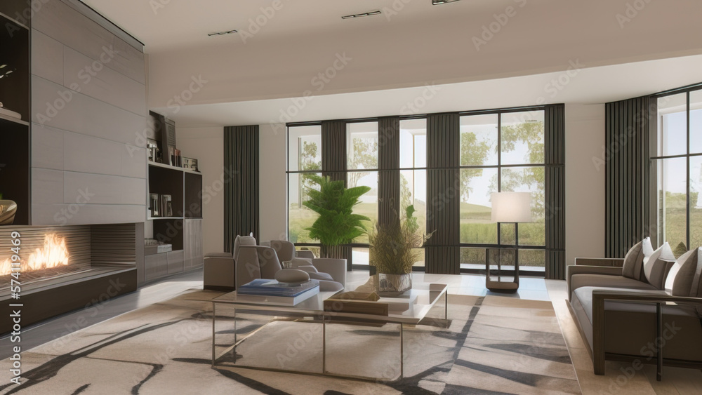 Elegant Living Room in a Mansion, Generative AI Elegant Living Room in a Mansion, Generative AI
