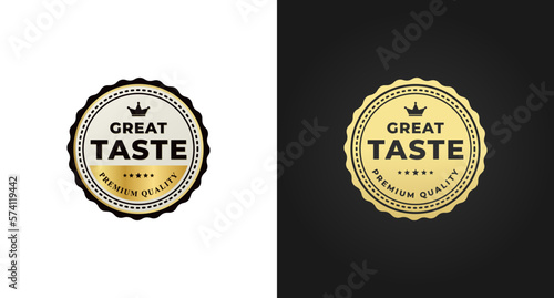 Great Taste Logo Vector or Great Taste Label Vector Isolated. Best Great taste label design for the highest quality products or seal the product with the best premium quality..