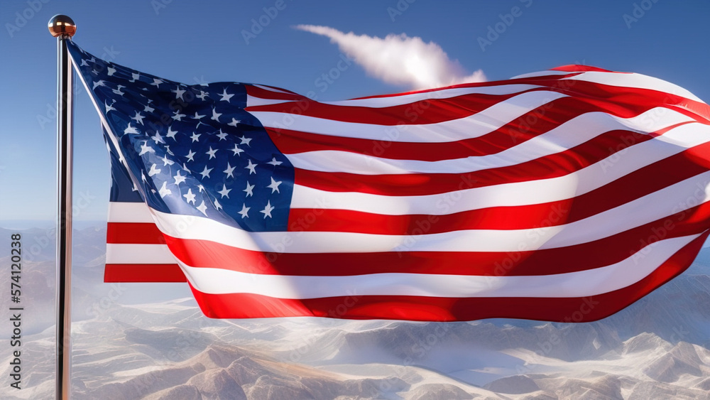 United States Flag, Grunge and Weathered Emblem of Perseverance Design, Generative AI United States Flag, Grunge and Weathered Emblem of Perseverance Design, Generative AI