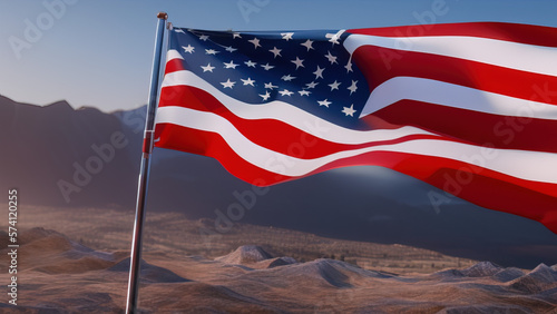 United States Flag, Old Glory Vintage Emblem of Tradition Design, Generative AI