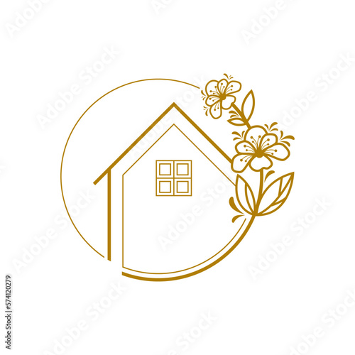 Flower and house logo