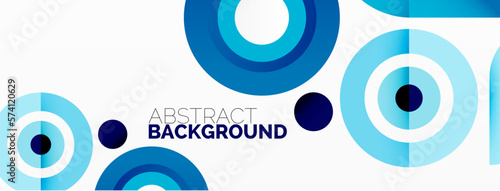 Abstract round shapes background. Minimalist decoration. Geometric background with circles and rings