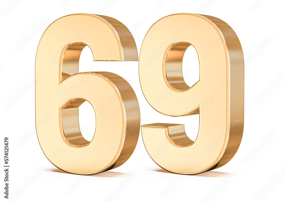 3d gold Number 69 3d gold Number 69
