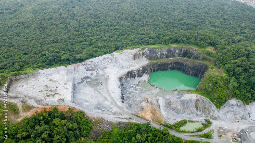 Quarry in Paranaguá, Serra do Mar, Paraná, Brazil, BR 277, PR 407 Quarry in Paranaguá, Serra do Mar, Paraná, Brazil, BR 277, PR 407