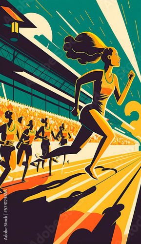 illustration - people running - olympics - sport