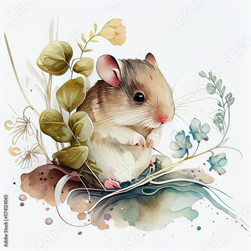 mouse with flower created by artificial intelligence tools