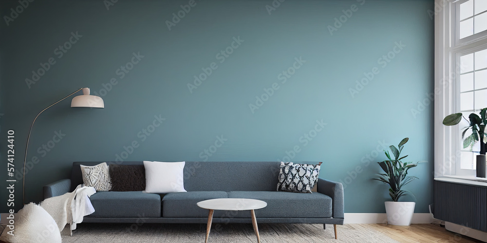 mock up poster frame in boho interior background, wooden living room design, Scandinavian style. Generative AI illustration mock up poster frame in boho interior background, wooden living room design, Scandinavian style. Generative AI illustration