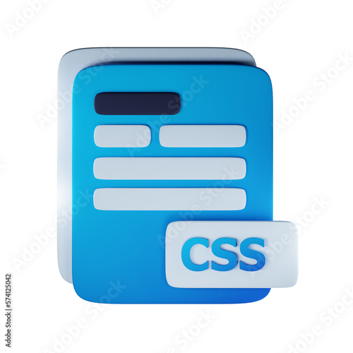 3d Render Illustration Icon Modern Css File Extension 3D Icon Documents Management © Helicastd