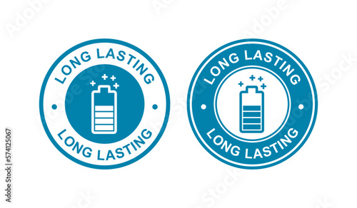 Long lasting with battery logo vector template. Suitable for business, web, power and technology