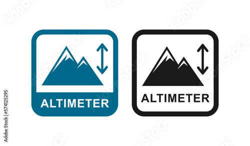 Altimeter with mount vector logo badge. Suitable for product label and information