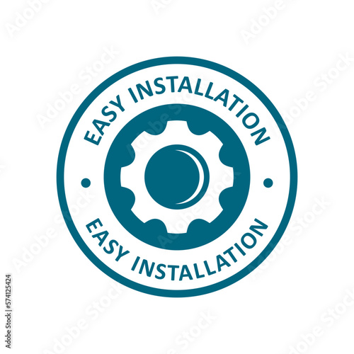 Easy installation with gear logo badge template. Suitable for product label and technology