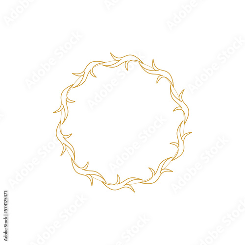 Decorative line art frames for design template. Lace illustration for invitations and greeting cards. Circle leaf frame vector.	