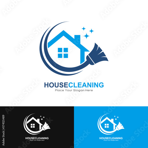 House cleaning vector logo template. Suitable for business, cleaning, building and sanitation