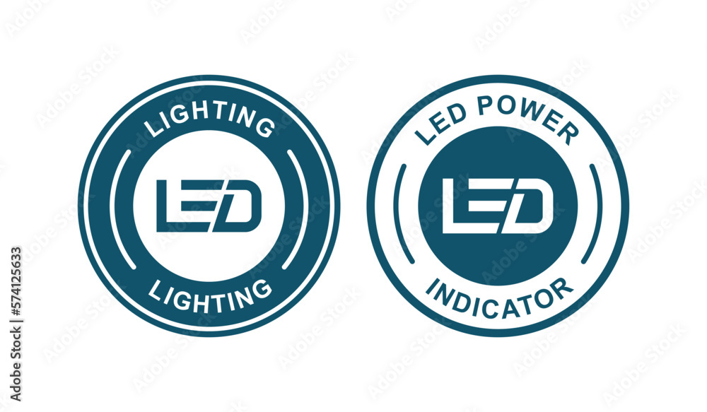 LED power indicator badge logo template. Suitable for information LED power indicator badge logo template. Suitable for information
