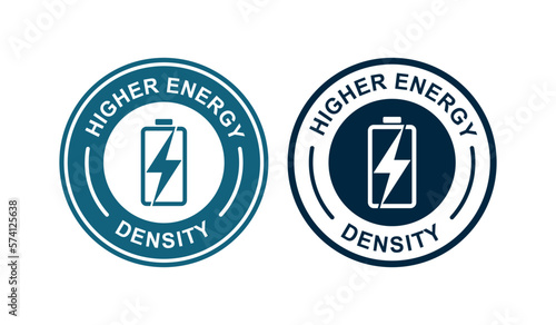 Higher energy density template logo badge. Suitable for technology, information and flash symbol