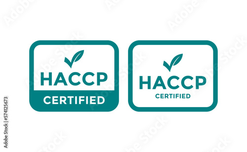 HACCP certified badge logo leaf. Suitable for product label and food healthy