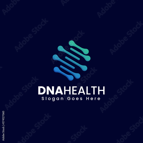 Vector Logo Illustration Dna Health Gradient Colorful Style