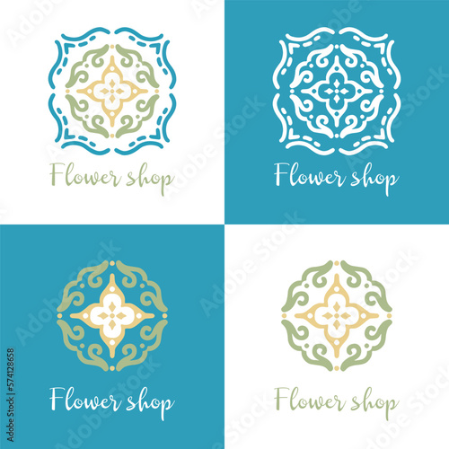 Abstract floral logo collection or flowers logo icon set design template vector illustration