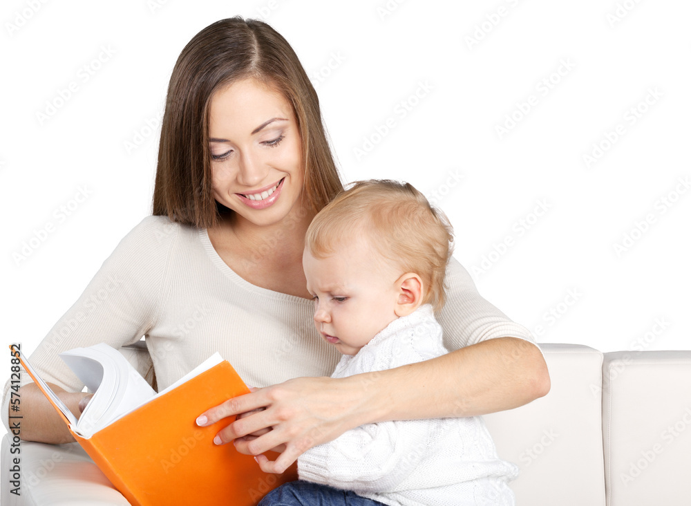 Mother and Baby Looking at Book Mother and Baby Looking at Book