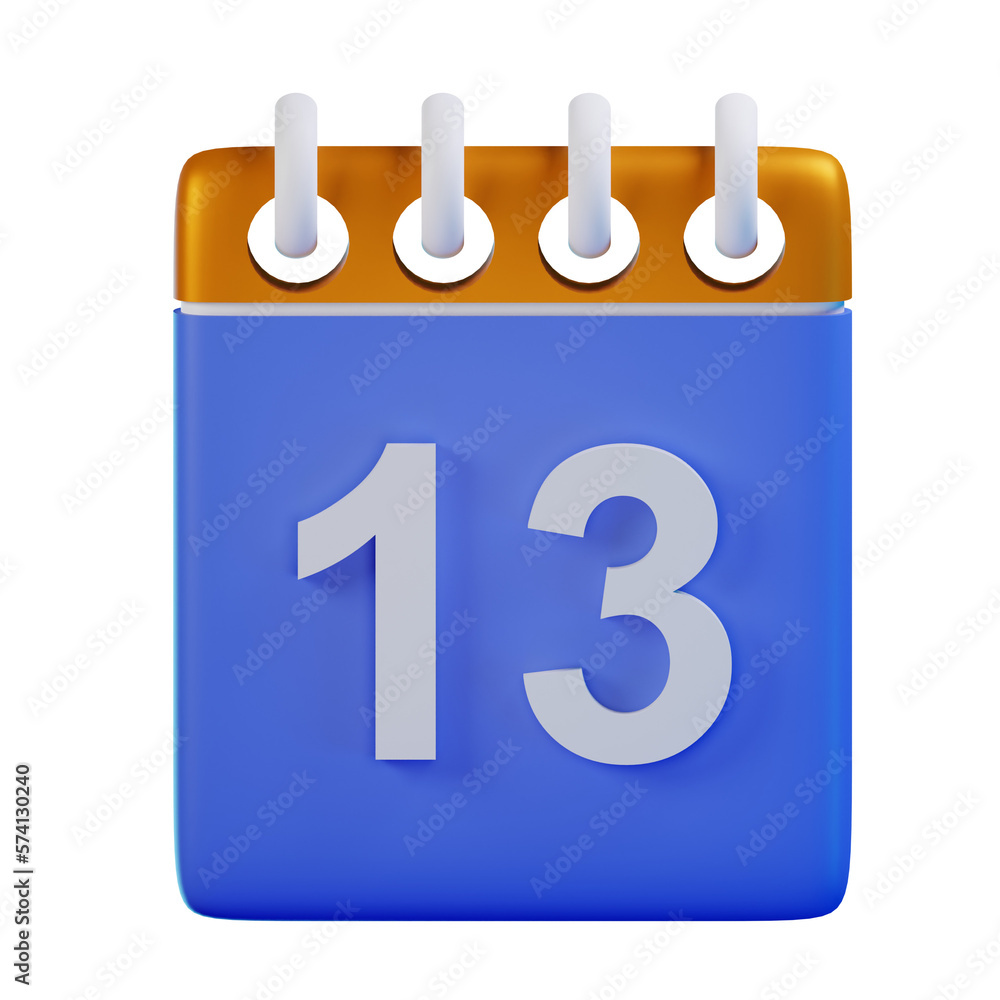 3d Render Illustration Icon Modern 13 Calendar 3d Render Illustration Icon Modern 13 Calendar